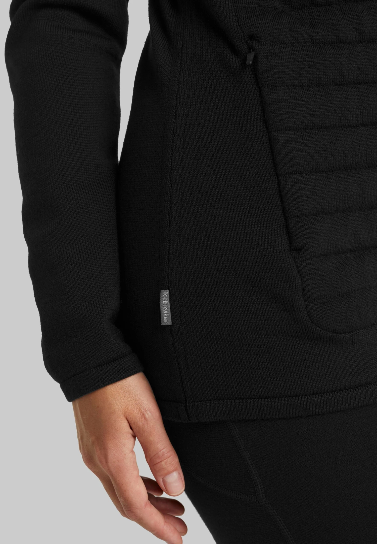 Icebreaker Merino Zoneknit Ls Zip Hoodie - Veste Mi-Saison - Black 5 Icebreaker Merino Zoneknit Ls Zip Hoodie - Veste Mi-Saison - Black – Image 5