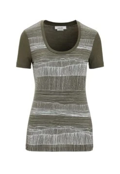 Icebreaker W Tech Lite Ii Ss Scoop Reflection - T-Shirt Imprimé - Loden
