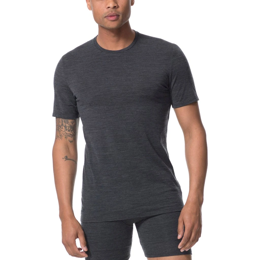 Icebreaker Maillot De Corps Homme - Anatomica Crewe - Jet Heather/Noir 1 Icebreaker Maillot De Corps Homme - Anatomica Crewe - Jet Heather/Noir