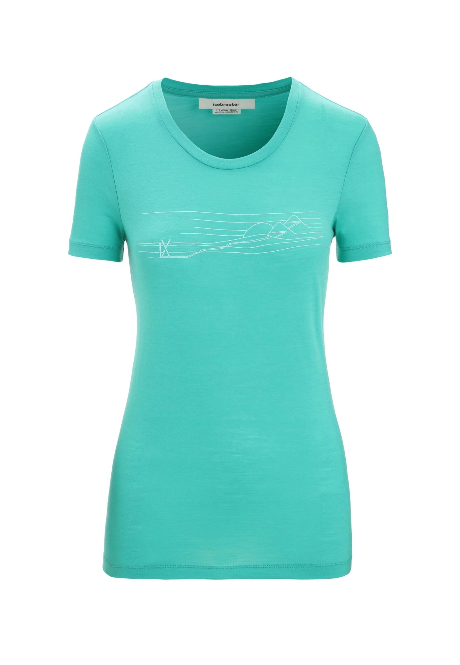 Icebreaker W Tech Lite Ii Ss Ski Stripes - T-Shirt Imprimé - Fresh 1 Icebreaker W Tech Lite Ii Ss Ski Stripes - T-Shirt Imprimé - Fresh