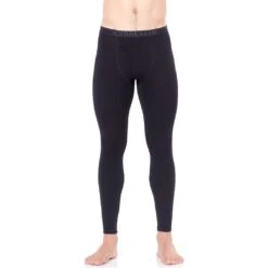 Icebreaker Caleçon Long Avec Ouverture Homme - 260 Tech - Noir/Monsoon