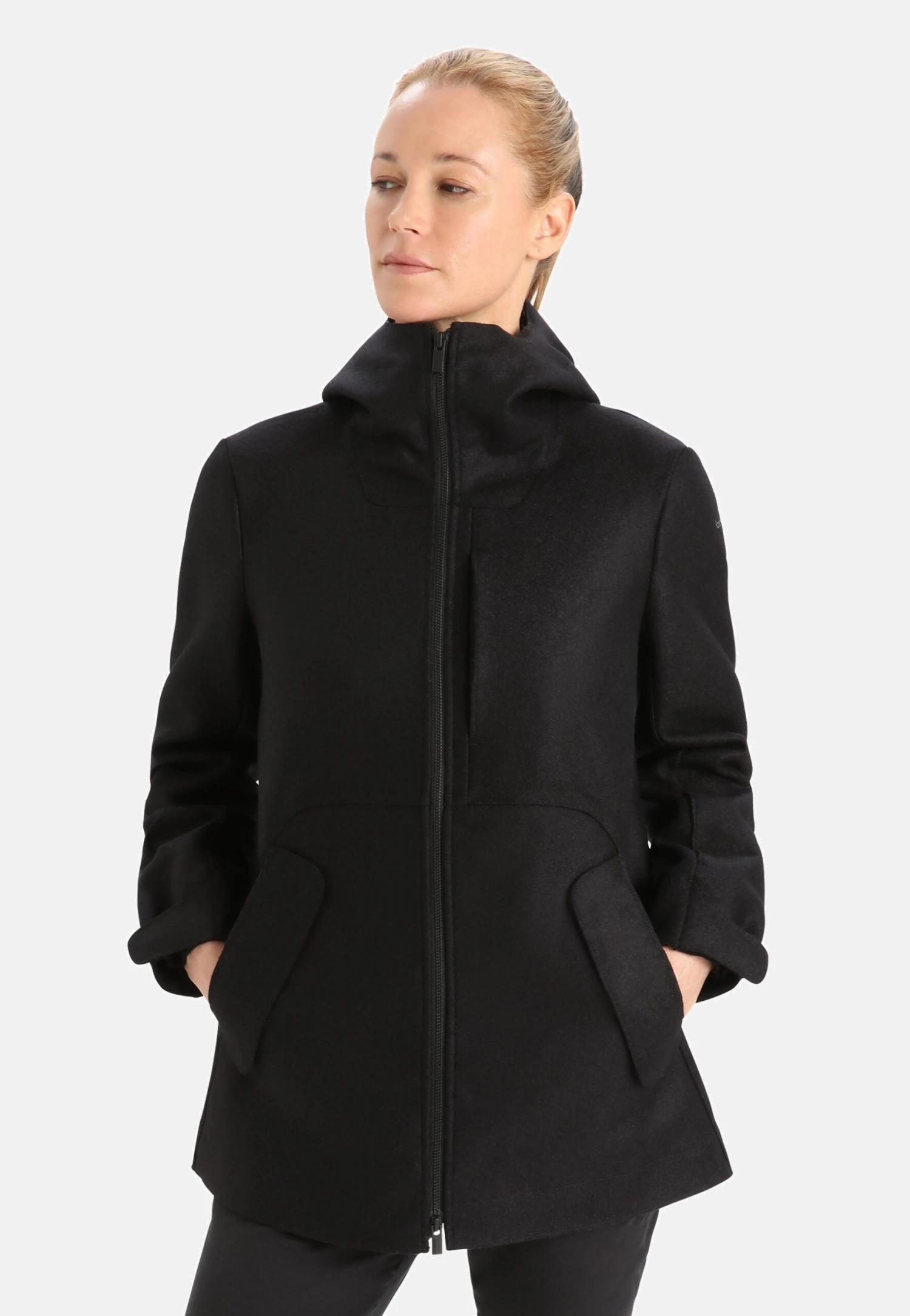 Icebreaker Merino Felted Hooded Jacket - Veste De Survêtement - Black 1 Icebreaker Merino Felted Hooded Jacket - Veste De Survêtement - Black