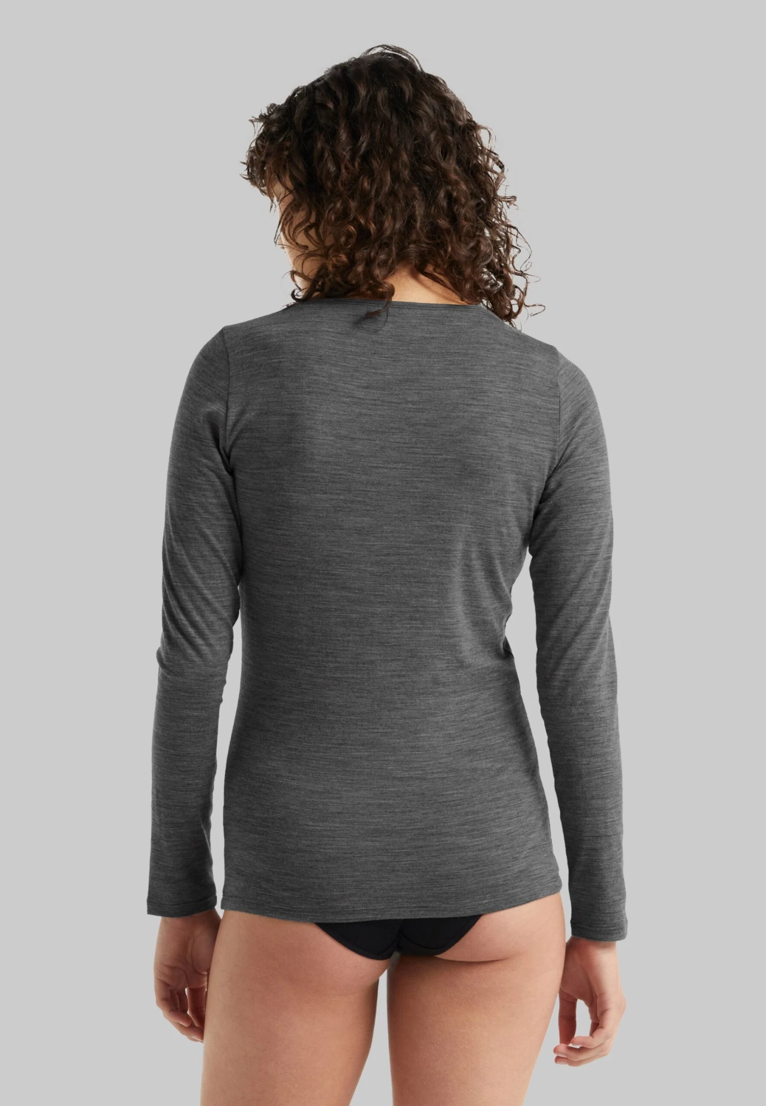 Icebreaker Merino Siren Ls Sweetheart - Caraco - Gritstone Hthr 2 Icebreaker Merino Siren Ls Sweetheart - Caraco - Gritstone Hthr – Image 2