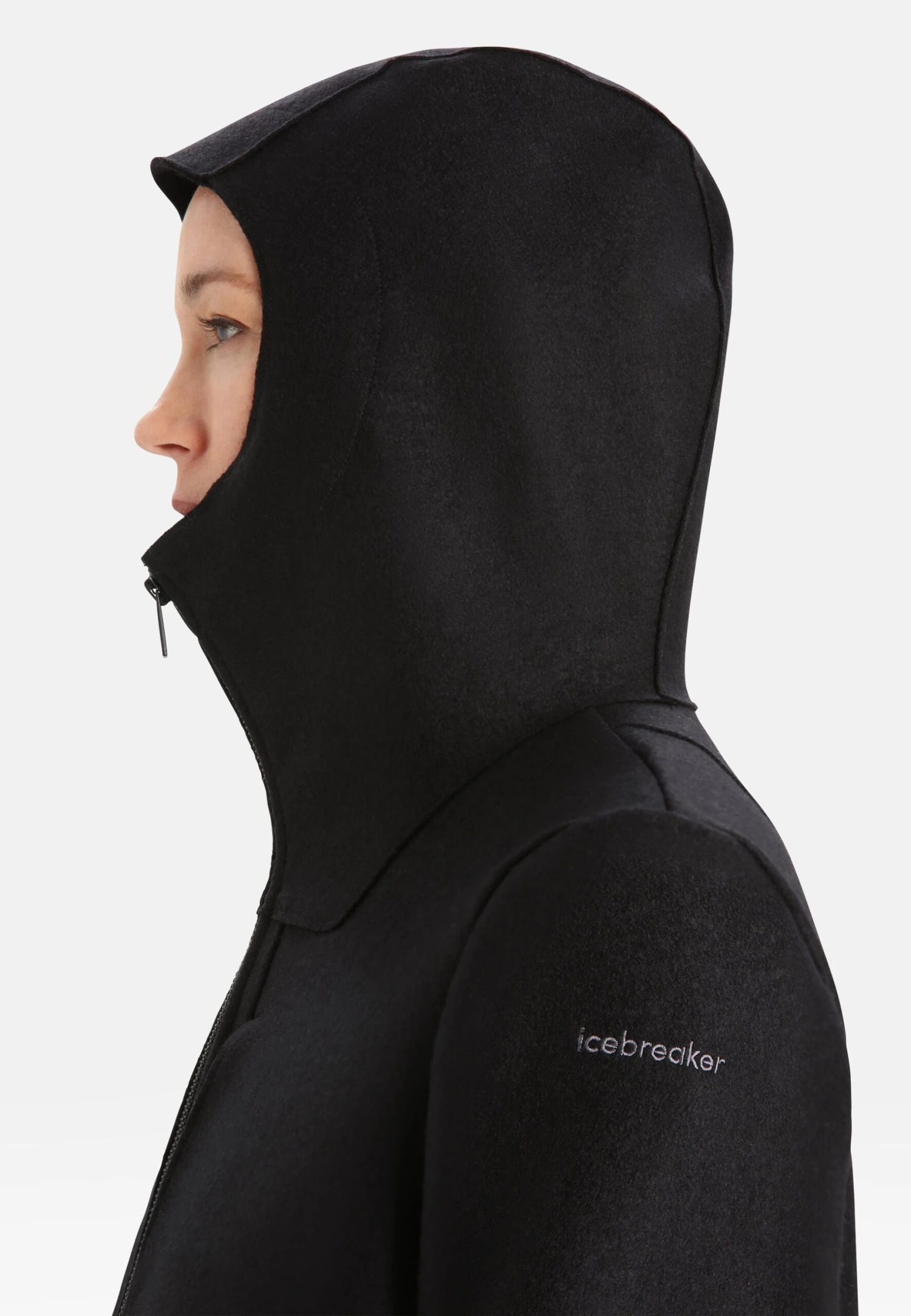 Icebreaker Merino Felted Hooded Jacket - Veste De Survêtement - Black 7 Icebreaker Merino Felted Hooded Jacket - Veste De Survêtement - Black – Image 7