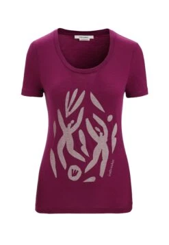 Icebreaker W Tech Lite Ii Ss Scoop Ib Nature - T-Shirt Imprimé - Go Berry