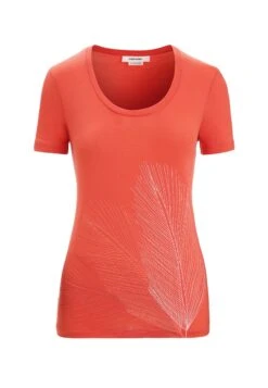 Icebreaker W Tech Lite Ii Ss Scoop Plume - T-Shirt Imprimé - Vibrant Earth