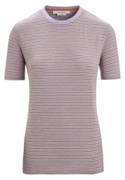 Icebreaker Ss Tee Stripe - T-Shirt Imprimé - Purple Gaze Algae S