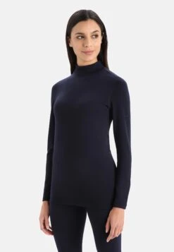 Icebreaker Merino 260 Tech Ls Turtleneck - T-Shirt À Manches Longues - Midnight Navy