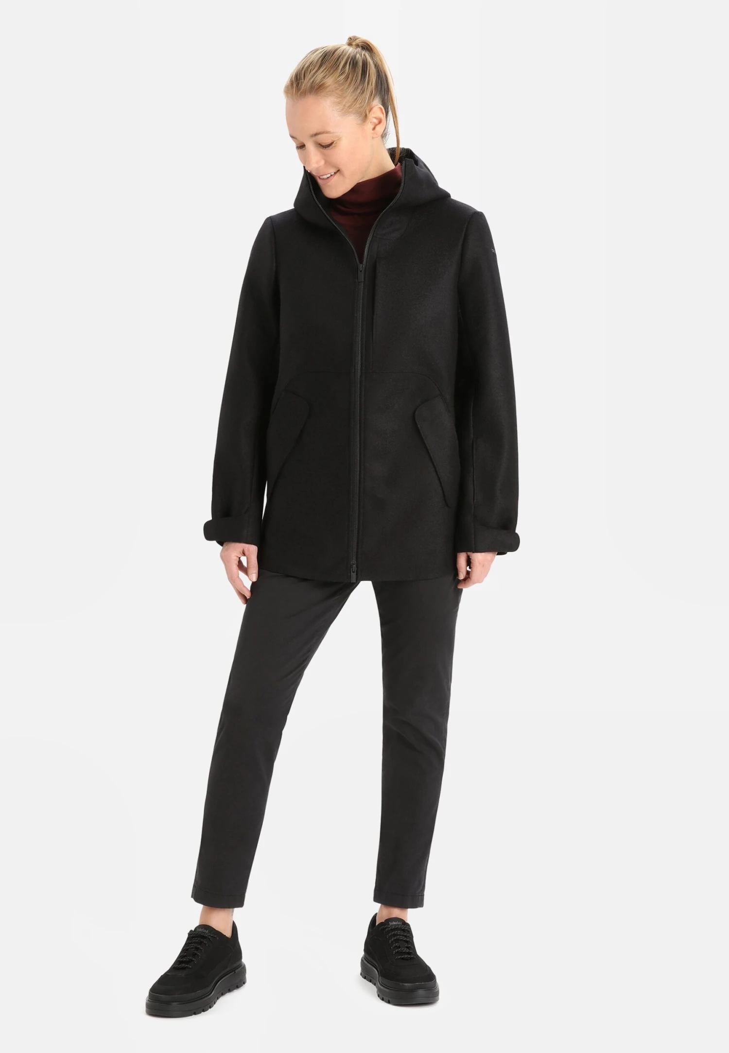 Icebreaker Merino Felted Hooded Jacket - Veste De Survêtement - Black 2 Icebreaker Merino Felted Hooded Jacket - Veste De Survêtement - Black – Image 2