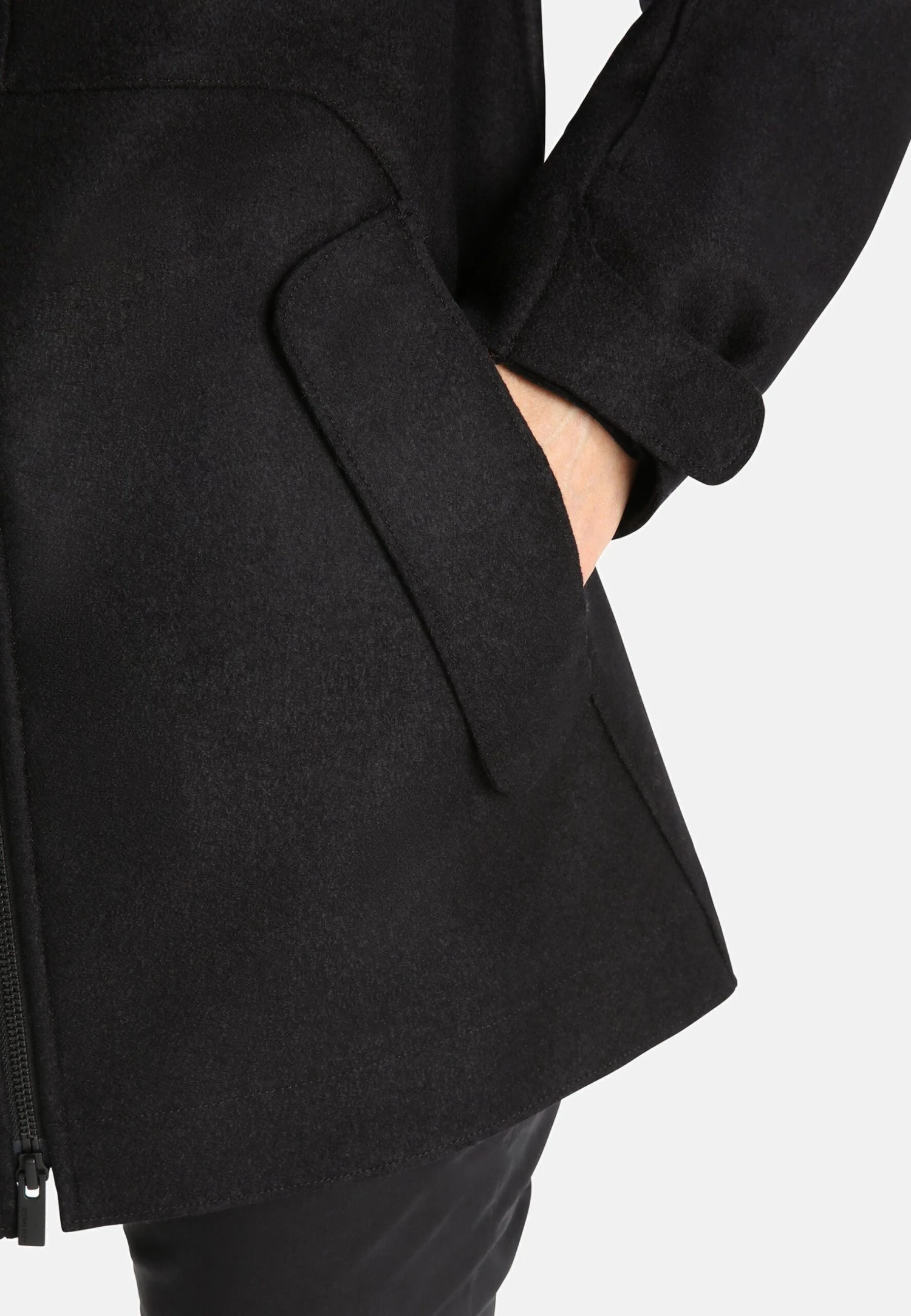 Icebreaker Merino Felted Hooded Jacket - Veste De Survêtement - Black 4 Icebreaker Merino Felted Hooded Jacket - Veste De Survêtement - Black – Image 4