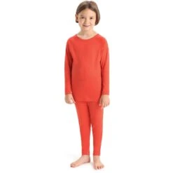 Icebreaker Maillot De Corps Manches Longues Enfant - 200 Oasis - Vibrant Earth -Icebreaker icebreaker kids 200 oasis long sleeve crewe undershirt vibrant earth 4 1430527