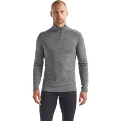 Icebreaker Maillot De Corps Homme - 200 Oasis Half Zip - Gritstone Hthr