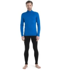 Icebreaker Maillot De Corps Homme - 200 Oasis Half Zip - Lazurite -Icebreaker icebreaker mens 200 oasis half zip long sleeve shirt lazurite model 3 1499424