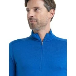 Icebreaker Maillot De Corps Homme - 200 Oasis Half Zip - Lazurite -Icebreaker icebreaker mens 200 oasis half zip long sleeve shirt lazurite model 4 1499425