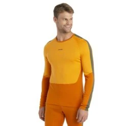 Icebreaker T-Shirt Manches Longues Homme - 200 Sonebula Crewe - Earth/Solar/Loden