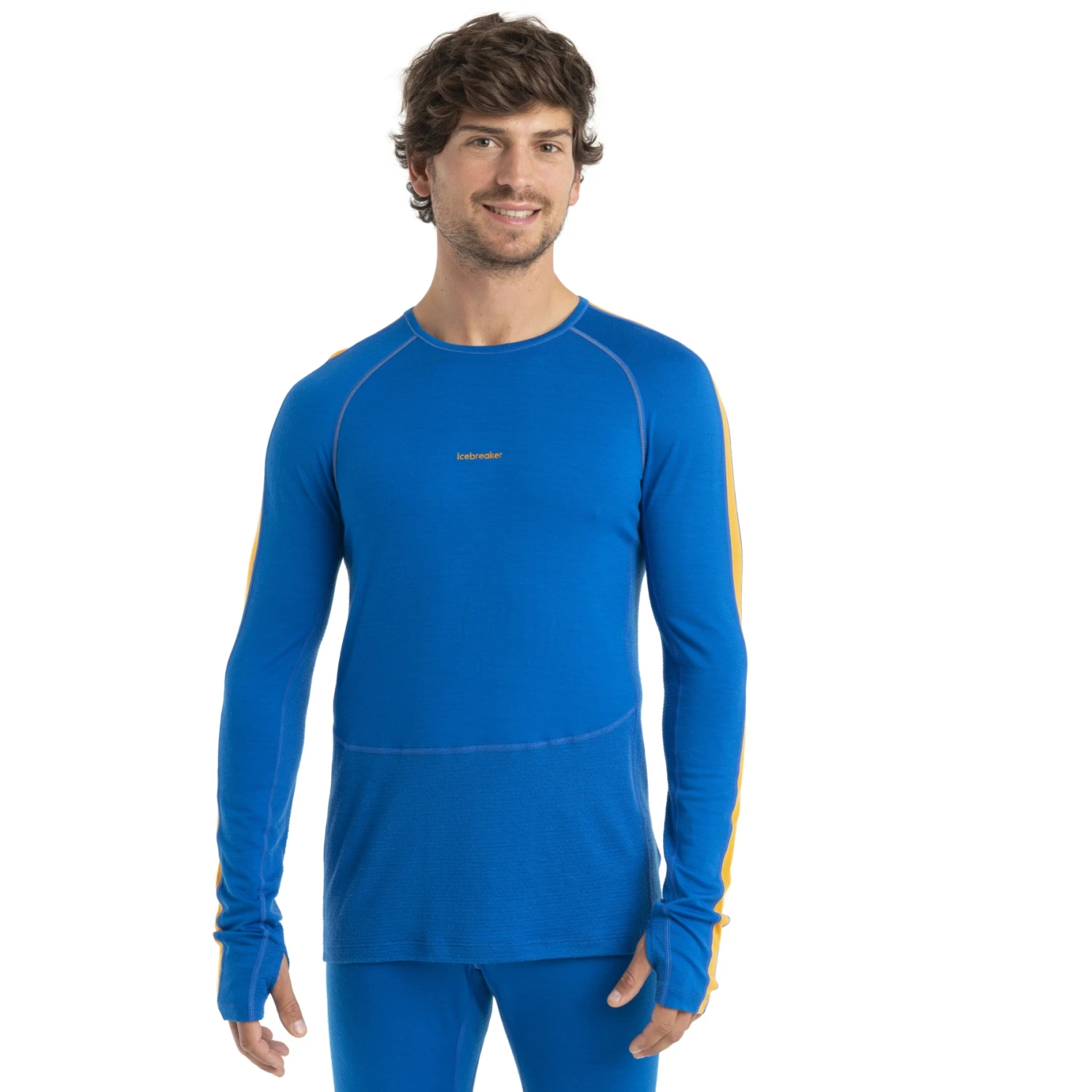 Icebreaker T-Shirt Manches Longues Homme - 200 ZoneKnit™ Crewe - Lazurite/Solar 1 Icebreaker T-Shirt Manches Longues Homme - 200 ZoneKnit™ Crewe - Lazurite/Solar