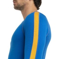 Icebreaker T-Shirt Manches Longues Homme - 200 ZoneKnit™ Crewe - Lazurite/Solar 16 Icebreaker T-Shirt Manches Longues Homme - 200 ZoneKnit™ Crewe - Lazurite/Solar -Icebreaker icebreaker mens 200 zoneknit long sleeve crewe lazurite solar model 6 1499466