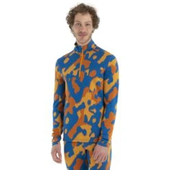 Icebreaker T-Shirt Manches Longues Homme - 260 Vertex Half Zip Natural Shades - Lazurite/Solar/Earth