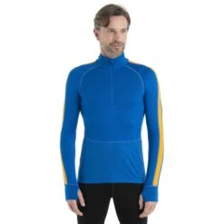 Icebreaker T-Shirt Manches Longues Homme - 260 ZoneKnit™ Half Zip - Lazurite/Solar