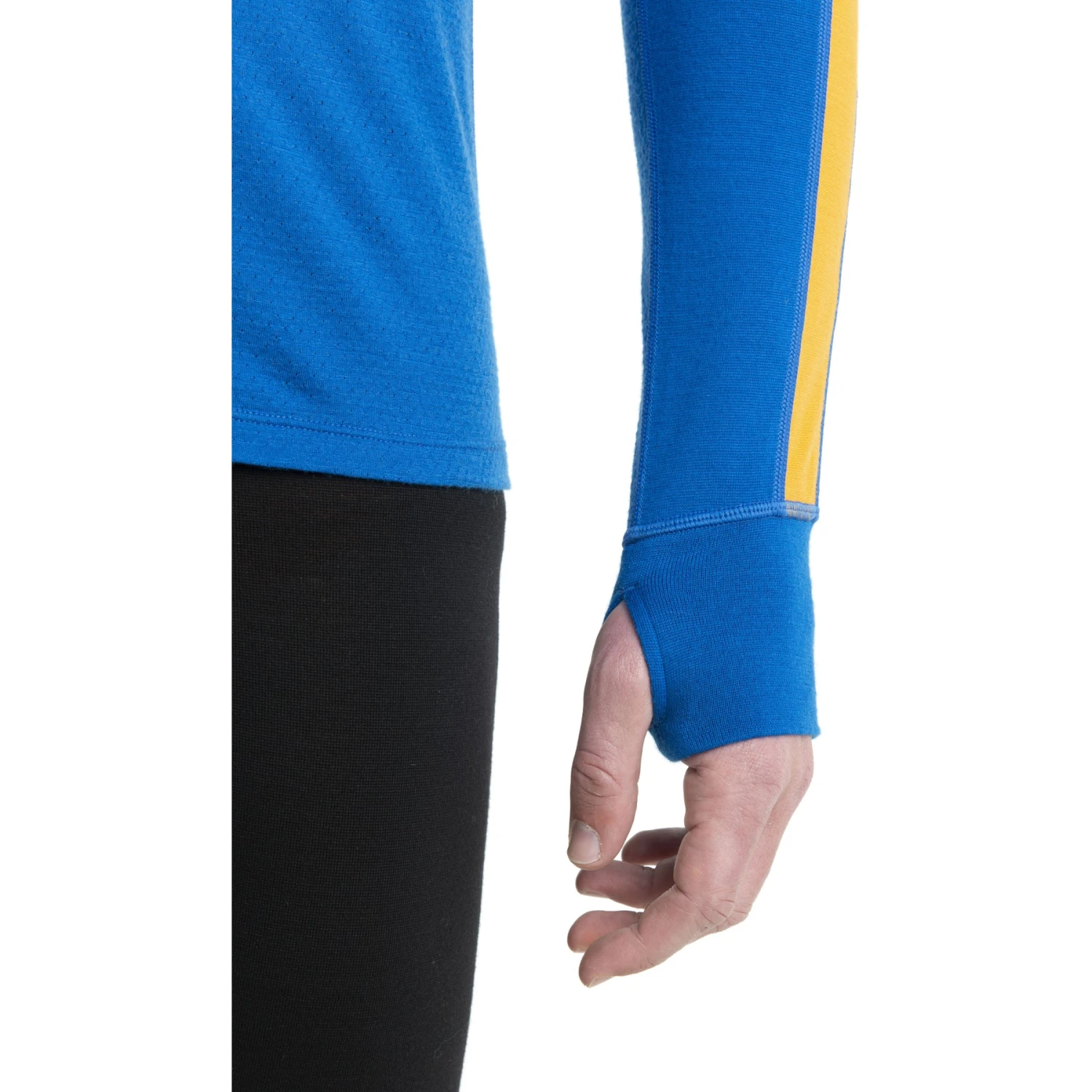 Icebreaker T-Shirt Manches Longues Homme - 260 ZoneKnit™ Half Zip - Lazurite/Solar 8 Icebreaker T-Shirt Manches Longues Homme - 260 ZoneKnit™ Half Zip - Lazurite/Solar – Image 8