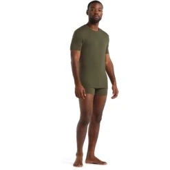 Icebreaker Maillot De Corps Homme - Anatomica Crewe - Loden -Icebreaker icebreaker mens anatomica crewe short sleeve shirt loden 7 1038490