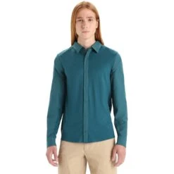 Icebreaker Chemise Manches Longues Homme - Hike - Green Glory