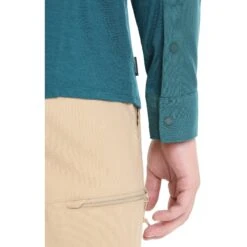 Icebreaker Chemise Manches Longues Homme - Hike - Green Glory -Icebreaker icebreaker mens hike long sleeve shirt green glory 9 1381650