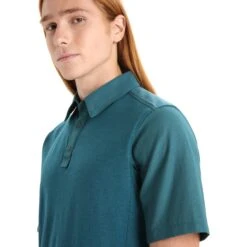 Icebreaker Chemise Homme - Hike - Green Glory -Icebreaker icebreaker mens hike short sleeve top green glory 7 1382647