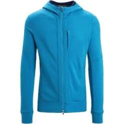 Icebreaker Veste à Capuche Couche Intermédiaire Homme - Quantum III - Geo Blue/Royal Navy -Icebreaker icebreaker mens quantum iii long sleeve zip hood midlayer geo blue royal navy 1 1381788