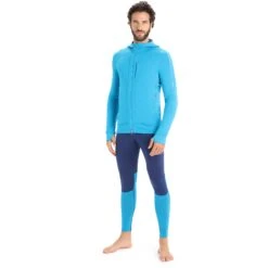 Icebreaker Veste à Capuche Couche Intermédiaire Homme - Quantum III - Geo Blue/Royal Navy -Icebreaker icebreaker mens quantum iii long sleeve zip hood midlayer geo blue royal navy 3 1457801