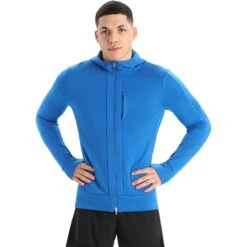 Icebreaker Veste à Capuche Couche Intermédiaire Homme - Quantum III - Lazurite/Royal Navy