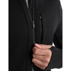 Icebreaker Veste Couche Intermédiaire Homme - Quantum III - Noir -Icebreaker icebreaker mens quantum iii long sleeve zip midlayer black 10 1143877
