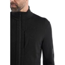 Icebreaker Veste Couche Intermédiaire Homme - Quantum III - Noir -Icebreaker icebreaker mens quantum iii long sleeve zip midlayer black 6 1143868