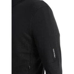 Icebreaker Veste Couche Intermédiaire Homme - Quantum III - Noir -Icebreaker icebreaker mens quantum iii long sleeve zip midlayer black 8 1143875