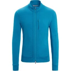 Icebreaker Veste Couche Intermédiaire Homme - Quantum III - Geo Blue -Icebreaker icebreaker mens quantum iii long sleeve zip midlayer geo blue 1 1381727