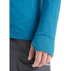 Icebreaker Veste Couche Intermédiaire Homme - Quantum III - Geo Blue -Icebreaker icebreaker mens quantum iii long sleeve zip midlayer geo blue 9 1381735