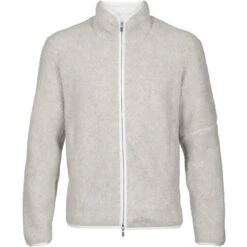 Icebreaker Veste Polaire Homme - RealFleece™ High Pile - Ecru Hthr/Snow -Icebreaker icebreaker mens realfleece high pile long sleeve zip jacket ecru hthr snow 1 1263975