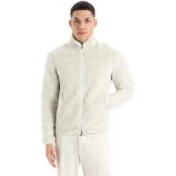 Icebreaker Veste Polaire Homme - RealFleece™ High Pile - Ecru Hthr/Snow