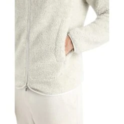 Icebreaker Veste Polaire Homme - RealFleece™ High Pile - Ecru Hthr/Snow -Icebreaker icebreaker mens realfleece high pile long sleeve zip jacket ecru hthr snow 6 1263980