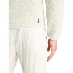 Icebreaker Veste Polaire Homme - RealFleece™ High Pile - Ecru Hthr/Snow -Icebreaker icebreaker mens realfleece high pile long sleeve zip jacket ecru hthr snow 7 1263981