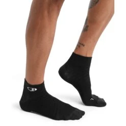 Icebreaker Chaussettes Homme - Run+ Ultralight Mini - Noir/Snow -Icebreaker icebreaker mens run plus ultralight mini socks black snow 4 1143962