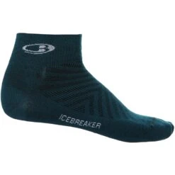 Icebreaker Chaussettes Homme - Run+ Ultralight Mini - Green Glory/Snow