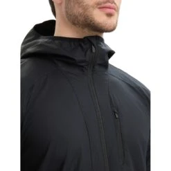 Icebreaker Veste Coupe-Vent Homme - Shell+™ Cotton - Noir -Icebreaker icebreaker mens shell plus cotton windbreaker black 4 1554491
