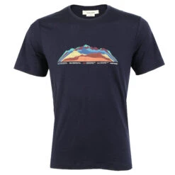 Icebreaker T-Shirt Homme - Tech Lite II 7 Mountain Tops - Midnight Navy
