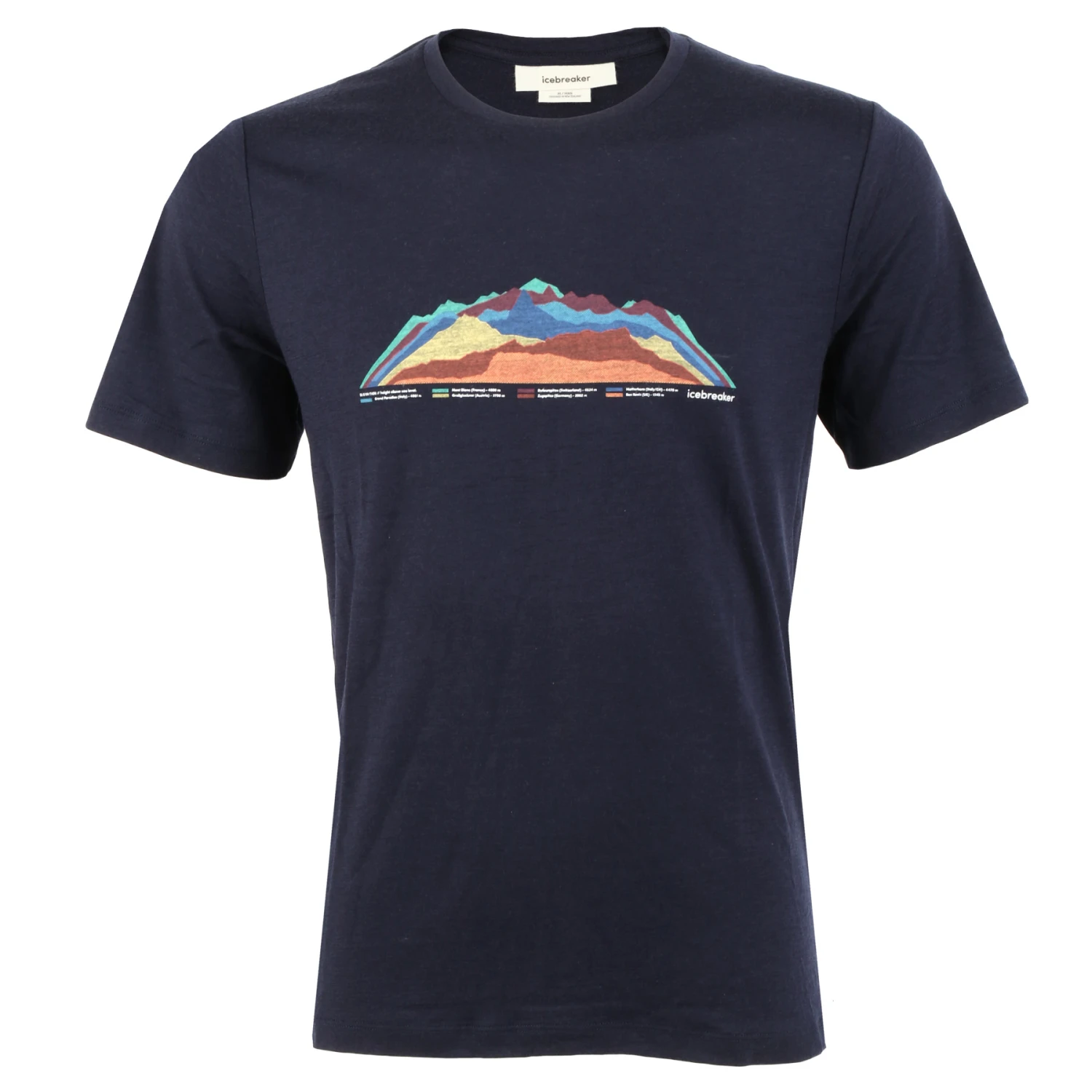 Icebreaker T-Shirt Homme - Tech Lite II 7 Mountain Tops - Midnight Navy 1 Icebreaker T-Shirt Homme - Tech Lite II 7 Mountain Tops - Midnight Navy