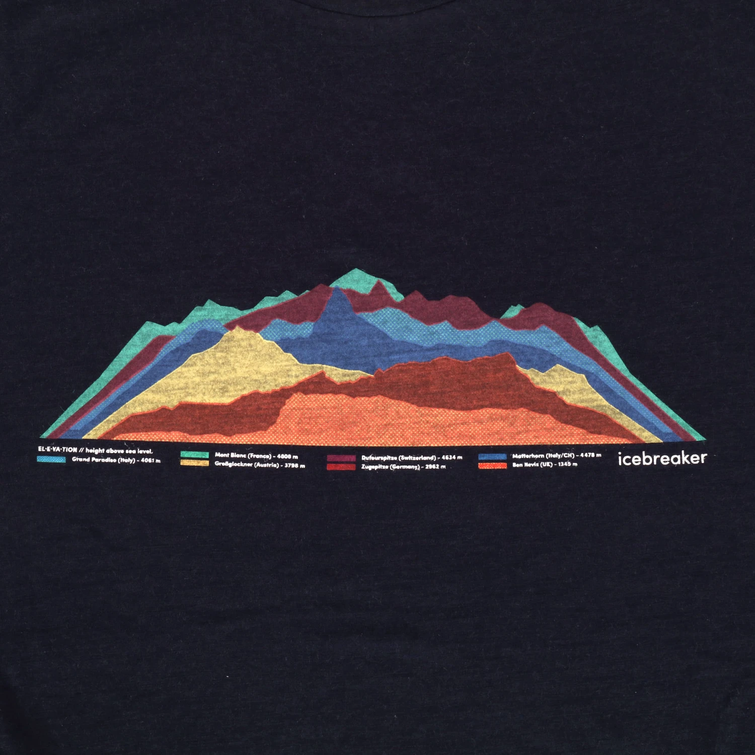 Icebreaker T-Shirt Homme - Tech Lite II 7 Mountain Tops - Midnight Navy 2 Icebreaker T-Shirt Homme - Tech Lite II 7 Mountain Tops - Midnight Navy – Image 2