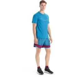 Icebreaker T-Shirt Homme - Tech Lite II Cadence Paths - Geo Blue 10 Icebreaker T-Shirt Homme - Tech Lite II Cadence Paths - Geo Blue -Icebreaker icebreaker mens tech lite ii cadence paths short sleeve tee geo blue 5 1383889