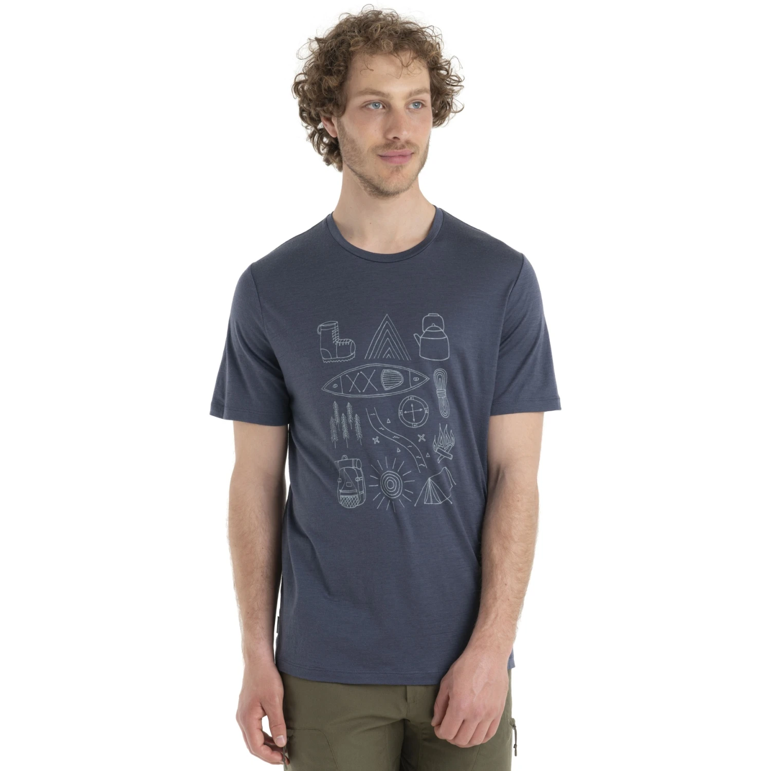 Icebreaker T-Shirt Homme - Tech Lite II Camp Essentials - Graphite 1 Icebreaker T-Shirt Homme - Tech Lite II Camp Essentials - Graphite