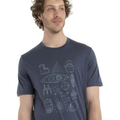 Icebreaker T-Shirt Homme - Tech Lite II Camp Essentials - Graphite 7 Icebreaker T-Shirt Homme - Tech Lite II Camp Essentials - Graphite -Icebreaker icebreaker mens tech lite ii camp essentials short sleeve tee graphite model 4 1499061