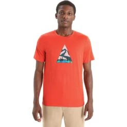 Icebreaker T-Shirt Homme - Tech Lite II Camping Grounds - Vibrant Earth